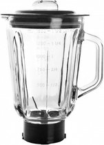 mengbeker Delicy 1,5 liter glas/RVS transparant/zwart