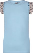 Indian Blue meiden t-shirt met ruches mouwen Soft Blue