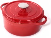 braadpan 20 x 13 cm gietijzer rood 2-delig