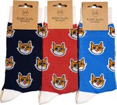 KJUNSocks- Katten Sokken voor heren en dames - 3 paar - huissokken - grappige cadeaus - grappige sokken - bamboo - maat 37/42