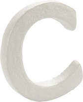 decoratieletter C 12,5 x 2 x 15 cm polystyreen wit