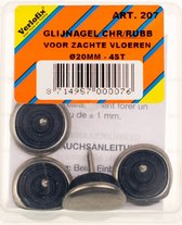 glijnagel diam. 20mm staal rubber zilvergrijs 4stuks