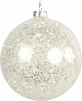 kerstbal Henni 10 cm glas zilver