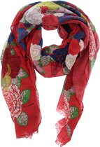 Sjaal met Bloemen - 180x90 cm - Rood