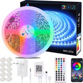 Cindaim Aled Light Led Stripes - 10 m - 600 LED's - kit 5050 RGB SMD LED's - zachte kleurverandering - 24V - voeding met 44 knoppen - ontvanger (niet waterdicht)