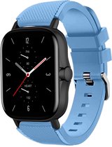Siliconen Smartwatch bandje - Geschikt voor  Amazfit GTS 2 siliconen bandje - zandblauw - Strap-it Horlogeband / Polsband / Armband