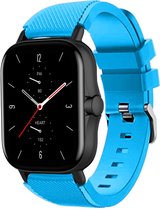 Siliconen Smartwatch bandje - Geschikt voor  Amazfit GTS 2 siliconen bandje - lichtblauw - Strap-it Horlogeband / Polsband / Armband