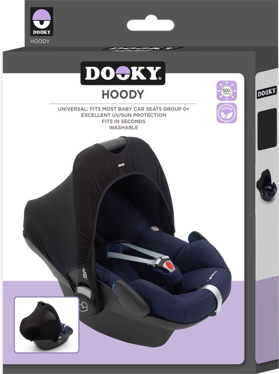 Dooky Hoody Autostoel Zonnekap - UV werend - Black - Dooky®