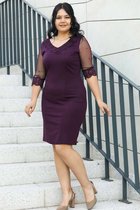 HASVEL -Paarse Groote maat jurk- maat 7XL-Galajurk-Avondjurk-HASVEL-Purple Plus Size Dress-Size 7XL-Prom Dress-Evening Dress