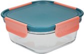 lunchbox Tropic 300 ml 12,5 x 6 cm glas groen/roze