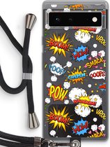 Case Company® - Google Pixel 6 hoesje met Koord - Pow Smack - Telefoonhoesje met Zwart Koord - Bescherming aan alle Kanten en Over de Schermrand