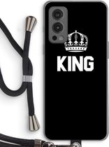 Case Company® - OnePlus Nord 2 5G hoesje met Koord - King zwart - Telefoonhoesje met Zwart Koord - Bescherming aan alle Kanten en Over de Schermrand