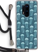Case Company® - OnePlus 8 Pro hoesje met Koord - Kwallie - Telefoonhoesje met Zwart Koord - Bescherming aan alle Kanten en Over de Schermrand