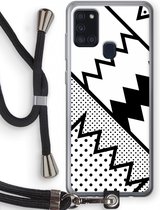 Case Company® - Samsung Galaxy A21s hoesje met Koord - Pop Art #5 - Telefoonhoesje met Zwart Koord - Bescherming aan alle Kanten en Over de Schermrand