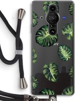 Case Company® - Sony Xperia Pro-I hoesje met Koord - Tropische bladeren - Telefoonhoesje met Zwart Koord - Bescherming aan alle Kanten en Over de Schermrand