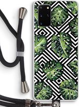 Case Company® - Samsung Galaxy S20 Plus hoesje met Koord - Geometrische jungle - Telefoonhoesje met Zwart Koord - Bescherming aan alle Kanten en Over de Schermrand