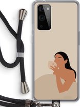 Case Company® - OnePlus 9 Pro hoesje met Koord - Fresh coffee - Telefoonhoesje met Zwart Koord - Bescherming aan alle Kanten en Over de Schermrand