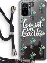 Case Company® - Xiaomi Redmi Note 10 Pro hoesje met Koord - Cactus quote - Telefoonhoesje met Zwart Koord - Bescherming aan alle Kanten en Over de Schermrand