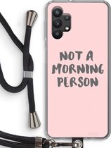 Case Company® - Samsung Galaxy A32 5G hoesje met Koord - Morning person - Telefoonhoesje met Zwart Koord - Bescherming aan alle Kanten en Over de Schermrand