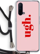 Case Company® - OnePlus Nord CE 5G hoesje met Koord - Ugh - Telefoonhoesje met Zwart Koord - Bescherming aan alle Kanten en Over de Schermrand