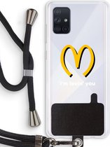 Case Company® - Samsung Galaxy A71 hoesje met Koord - I'm lovin' you - Telefoonhoesje met Zwart Koord - Bescherming aan alle Kanten en Over de Schermrand