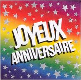 servetten Joyeux Anniversaire 33 cm papier 12 stuks