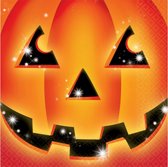 servetten Pumpkin 33 cm oranje/zwart 20 stuks