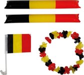 supporterskit BelgiÃ« polyester zwart/geel/rood 4-delig