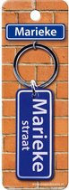 sleutelhanger straatnaam Marieke 9 cm staal blauw