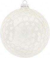 kerstbal Clara 8 cm glas wit