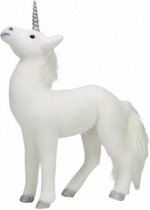 kerstfiguur unicorn 37 x 11 x 38 cm wit