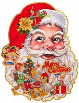 raamsticker Santa 50 x 40 cm rood