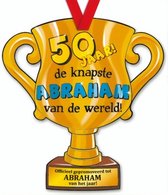 trofee 50 jaar de knapste Abraham 33 cm karton goud