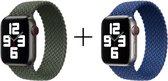 Combideal Geschikt voor Apple Watch Bandje 42/44/45mm - Nylon Solo - Blauw + Groen L