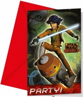 uitnodigingen Star Wars Rebels 14 x 9,5 cm rood 12-delig