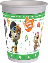 feestbekers 44 Cats 200 ml wit/groen 8 stuks