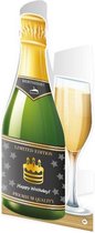wenskaart champagne - Birthday 12 x 18 cm papier