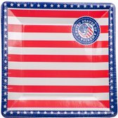 wegwerpborden USA 25 cm karton rood/blauw/wit 8 stuks