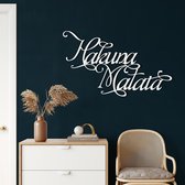 Wanddecoratie |Hakuna Matata| Metal - Wall Art | Muurdecoratie | Woonkamer |Wit| 90x54cm