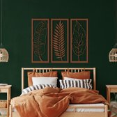 Wanddecoratie |blad /Leaf | Metal - Wall Art | Muurdecoratie | Woonkamer |Bruin| 145x117cm