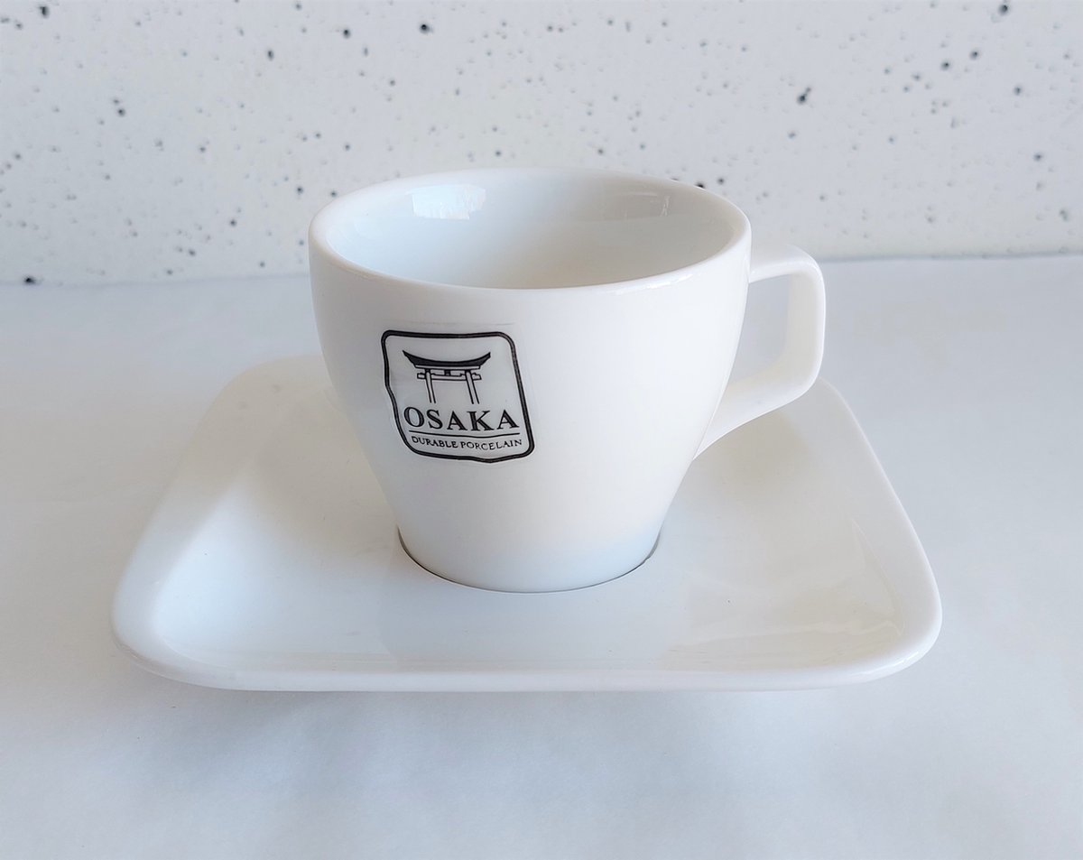 Osaka, Espresso wit porselein kop en schotel, 110 ml, 6 stuks