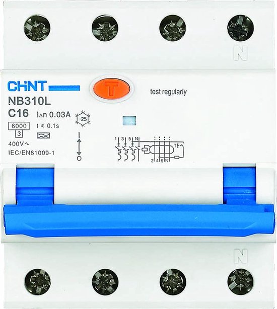 Chint Aardlekautomaat 25A 3P+N B