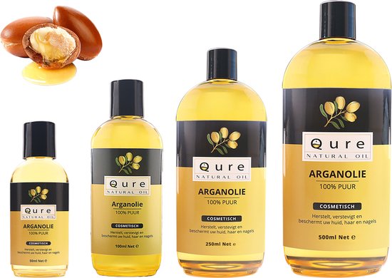 Arganolie 100ml | Biologisch | 100% Puur & Onbewerkt | Argan Olie voor Gezicht, Haar en Lichaam | Huidolie | Haarolie | Moroccan Argan Oil - Qure Natural Oil