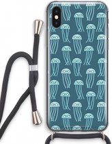 Case Company® - iPhone X hoesje met Koord - Kwallie - Telefoonhoesje met Zwart Koord - Extra Bescherming aan alle Kanten en Over de Schermrand