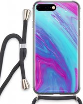 Case Company® - iPhone 8 Plus hoesje met Koord - Zweverige regenboog - Telefoonhoesje met Zwart Koord - Extra Bescherming aan alle Kanten en Over de Schermrand