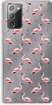 Case Company® - Samsung Galaxy Note 20 / Note 20 5G hoesje - Flamingo - Soft Cover Telefoonhoesje - Bescherming aan alle Kanten en Schermrand