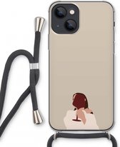 Case Company® - iPhone 13 mini hoesje met Koord - I drink wine - Telefoonhoesje met Zwart Koord - Extra Bescherming aan alle Kanten en Over de Schermrand