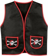 piratenvest junior polyester zwart maat 4-6 jaar