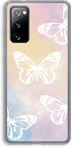 Case Company® - Samsung Galaxy S20 FE / S20 FE 5G hoesje - White butterfly - Soft Cover Telefoonhoesje - Bescherming aan alle Kanten en Schermrand