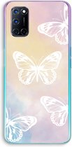 Case Company® - Oppo A72 hoesje - White butterfly - Soft Cover Telefoonhoesje - Bescherming aan alle Kanten en Schermrand